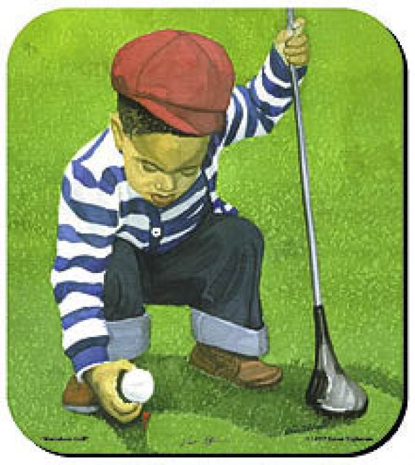 Miniature Golf Black Art Mousepad